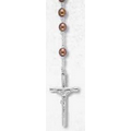 Silver Chain w/Brown Beads Rosary